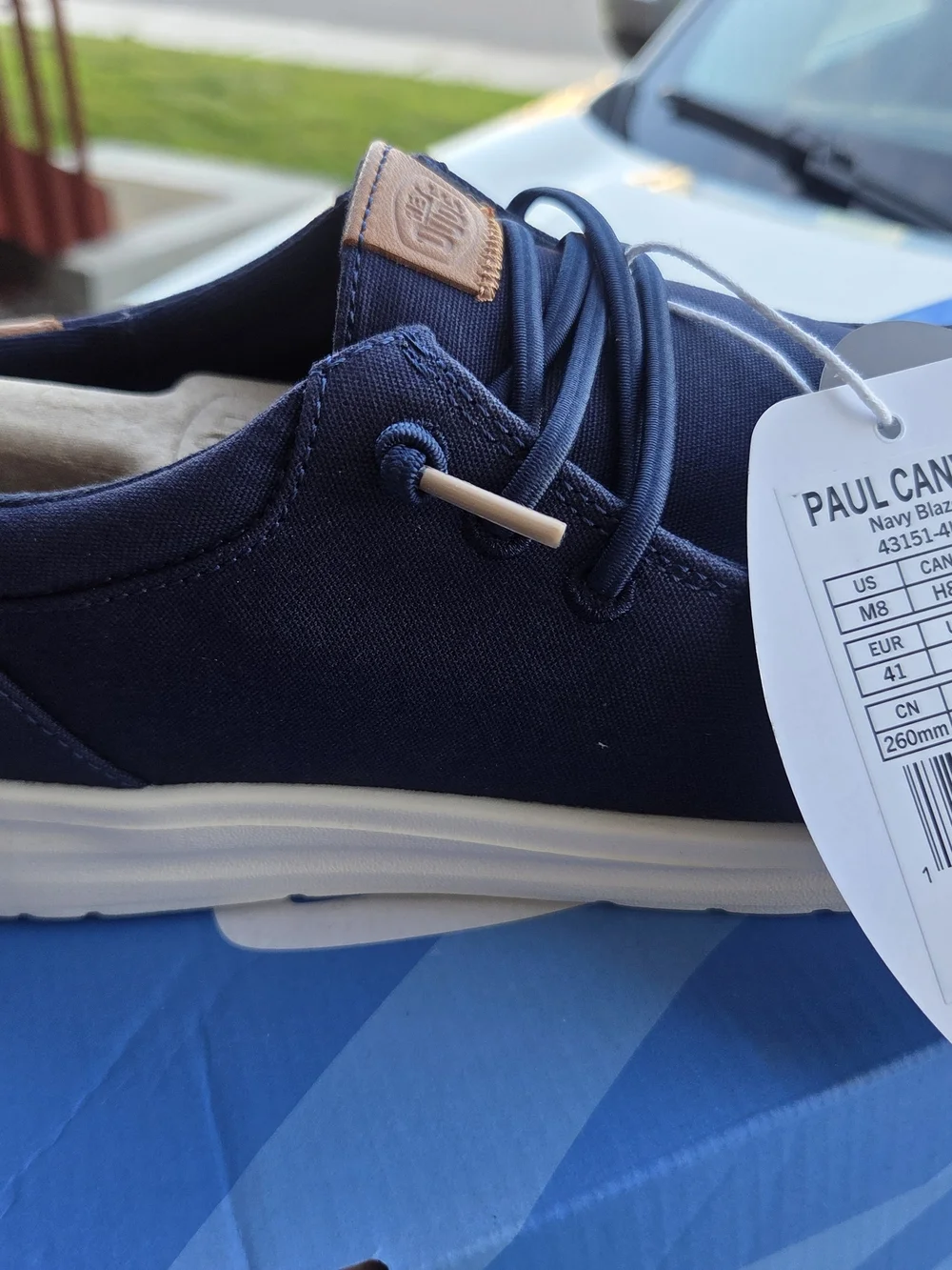 Hey Dude Navy and Tan Men’s Boat Shoe